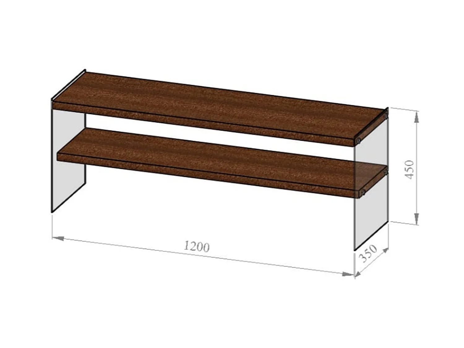 Mesa tv,100% pine solid wood, color nogal