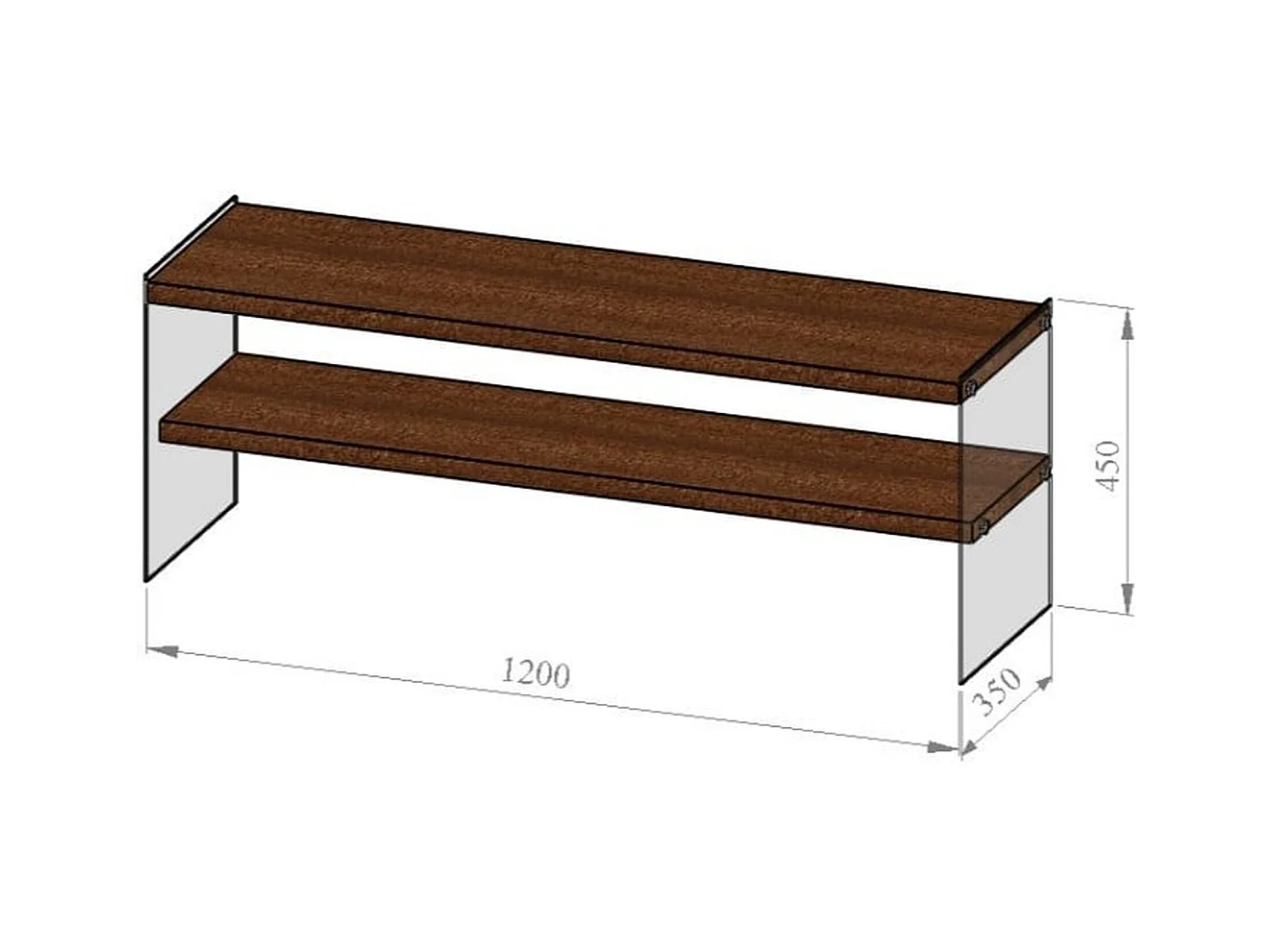 Mesa tv,100% pine solid wood, color nogal