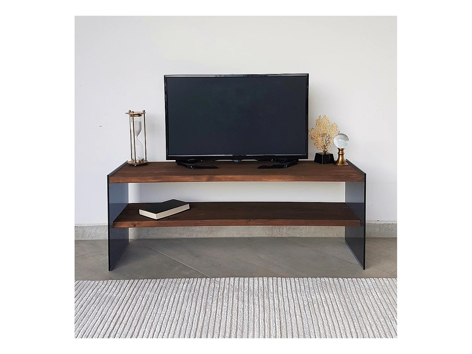 Mesa tv,100% pine solid wood, color nogal