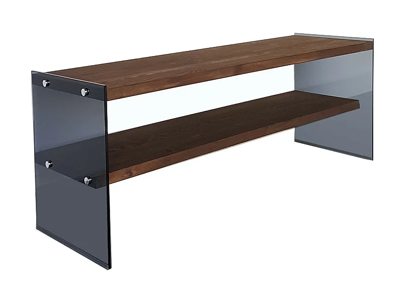 Meuble tv rhin design  en couleur nogal, 120x45x35cm