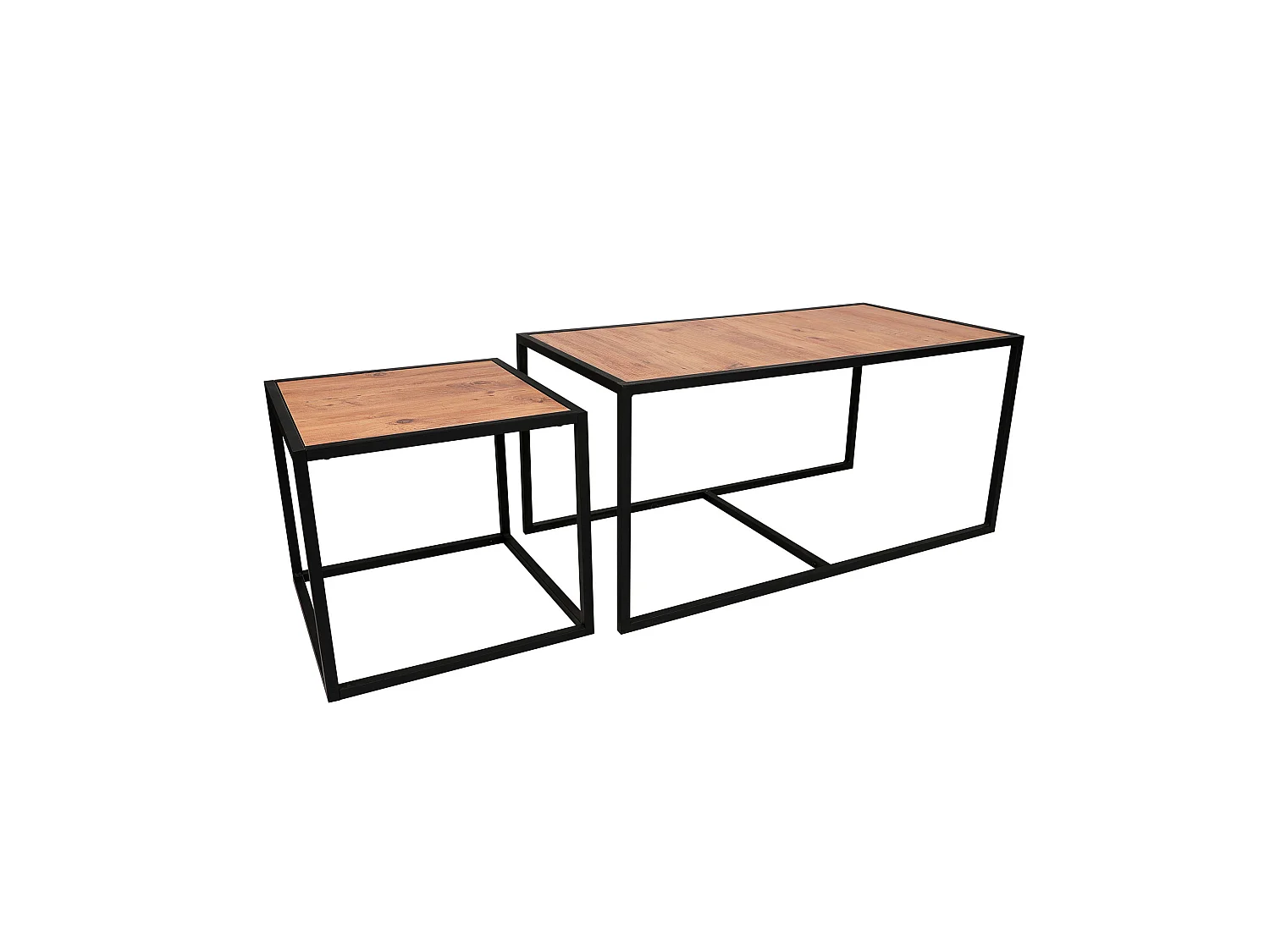 Tables basses orinoco dotée de pieds métalliquesen couleur nogal noir. 104x50x50cm