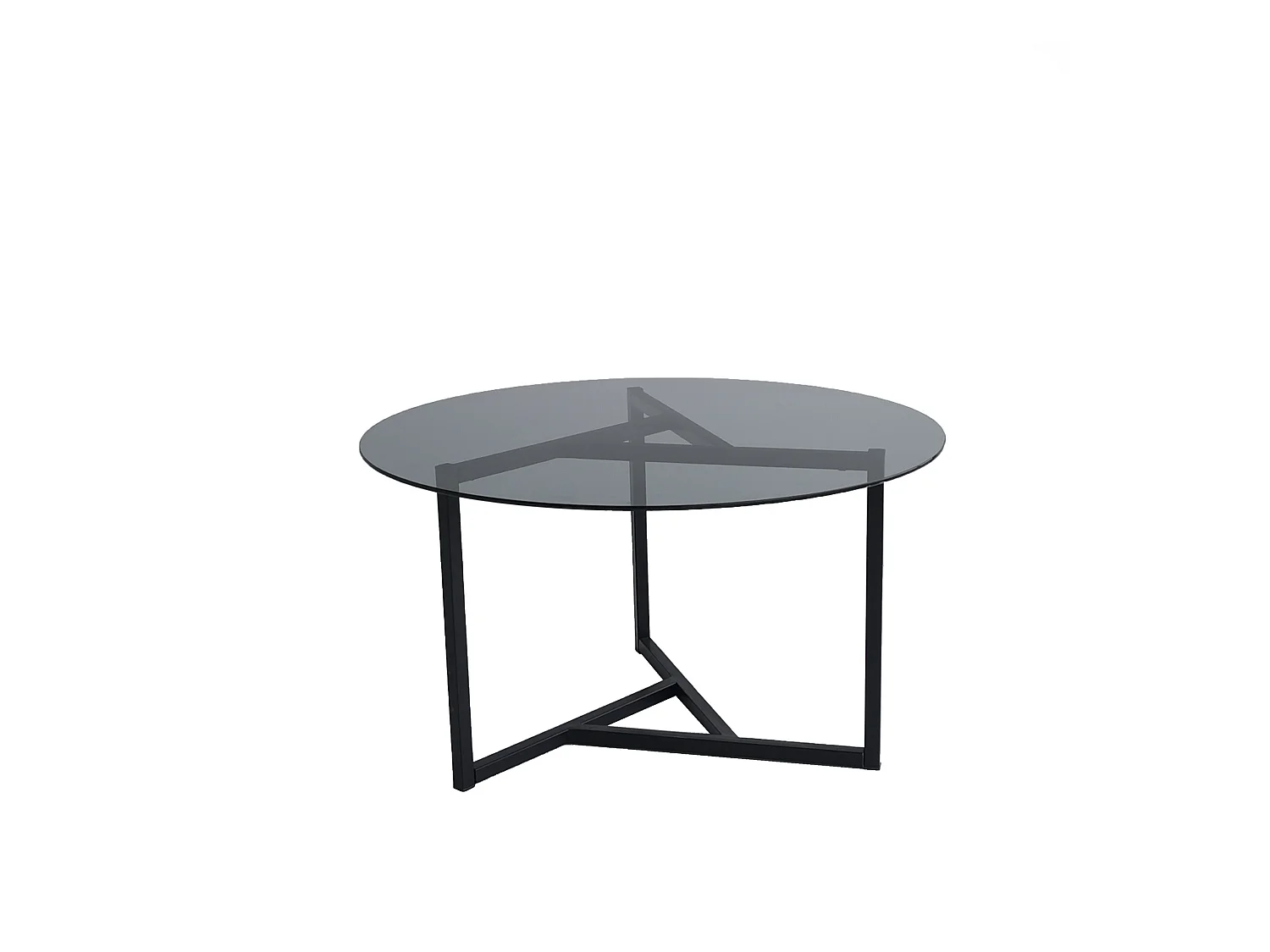 Tables basses rhin ronde structure métallique en couleur noir uni. 75x42x75cm