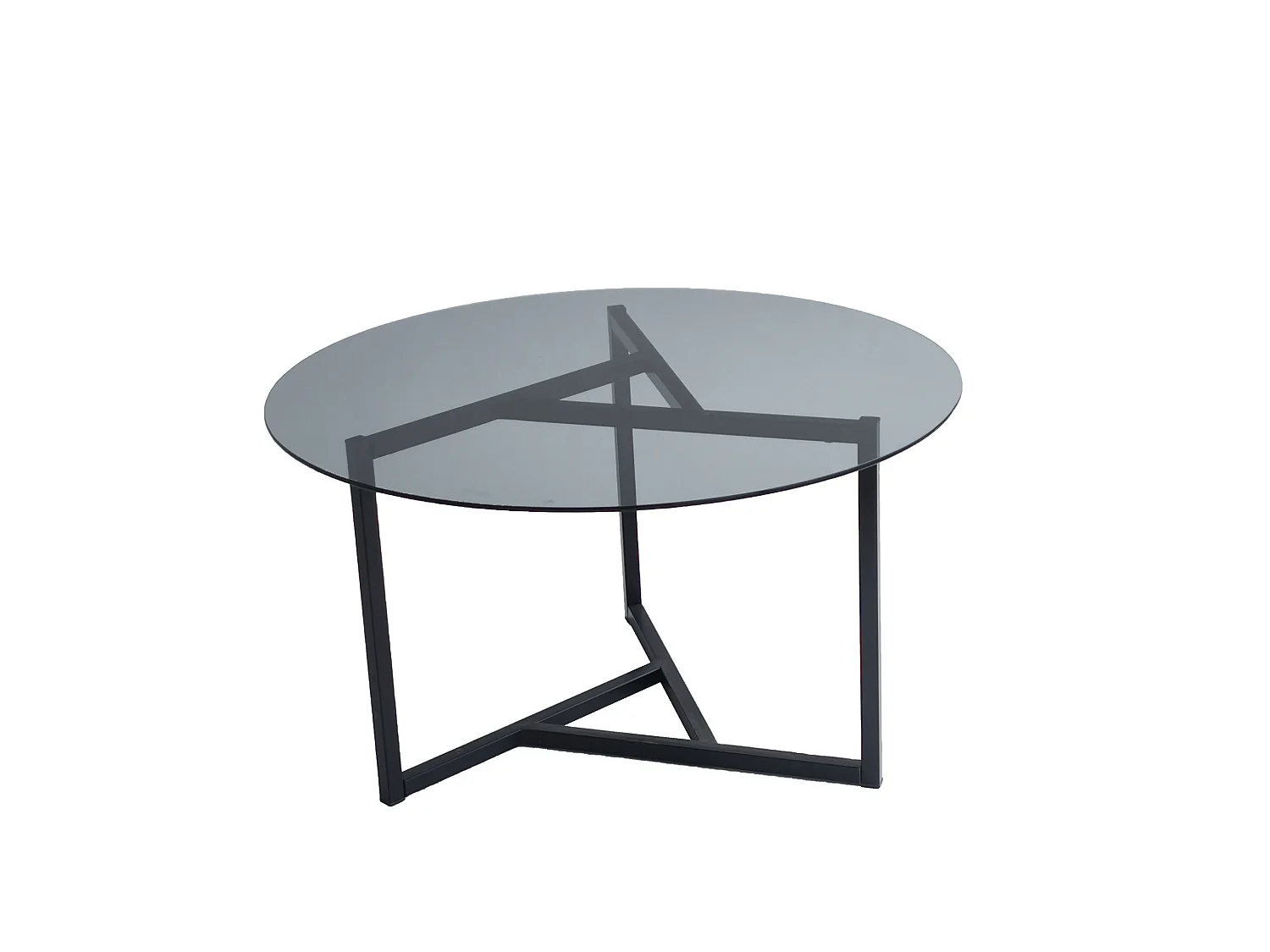 Tables basses rhin ronde structure métallique en couleur noir uni. 75x42x75cm