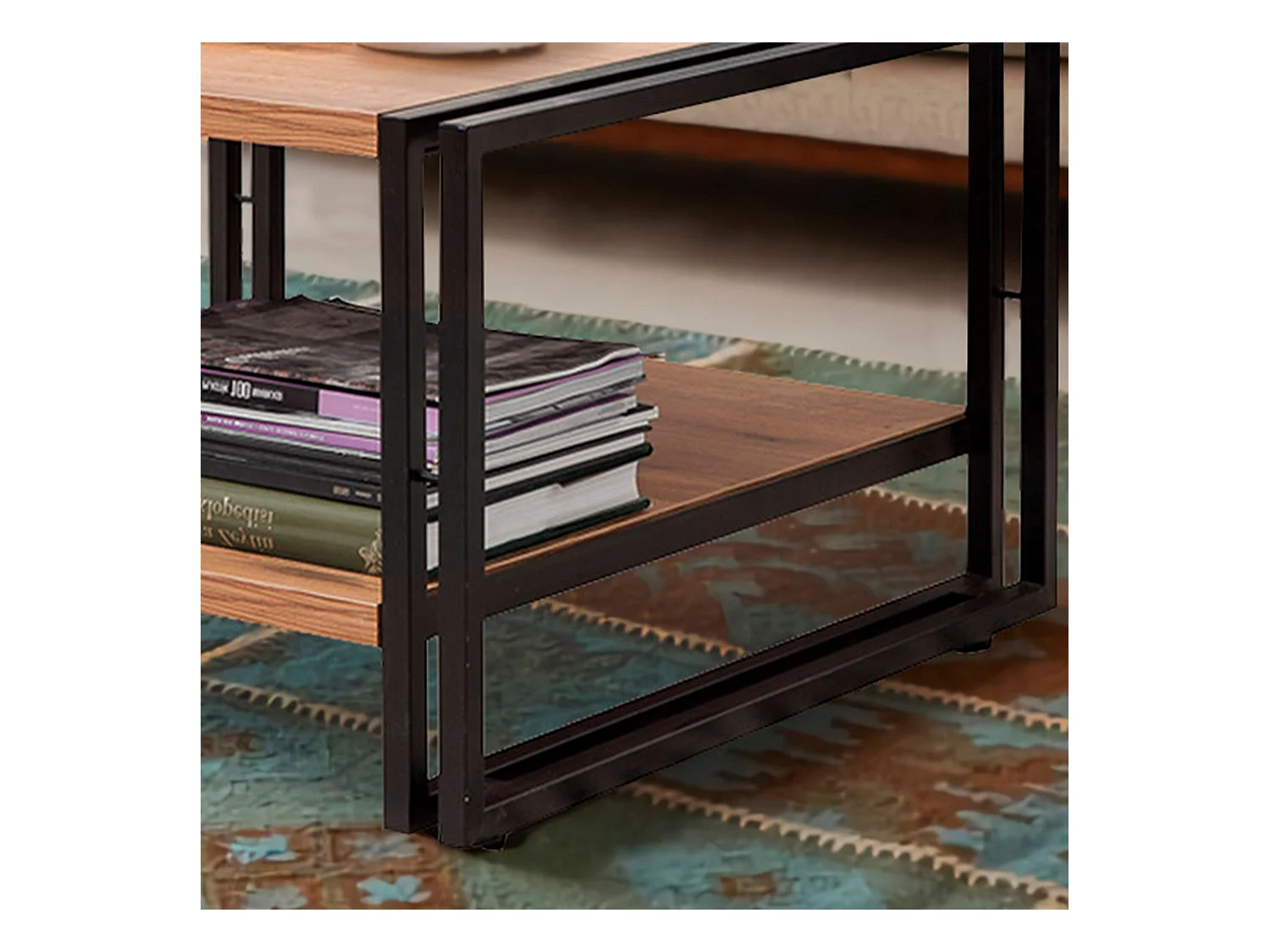 Tables basses tajo polyvalent et multifonctionnel en métal en couleur pin atlantique noir. 70x40x70cm