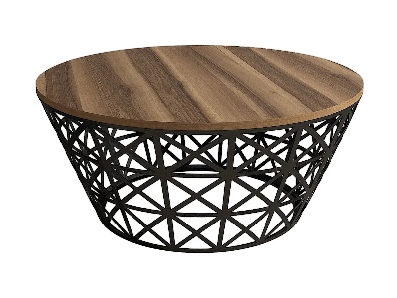 Mesa auxiliar,100% tablero de aglomerado rechapado en melamina, color nogal  negro