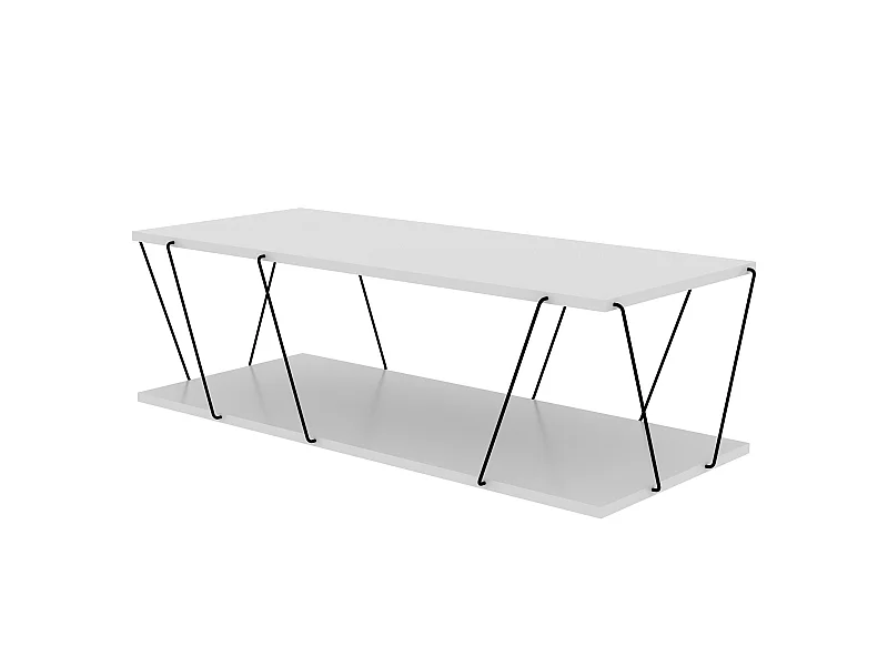 Mesa auxiliar,100% tablero de aglomerado rechapado en melamina, color blanco  negro
