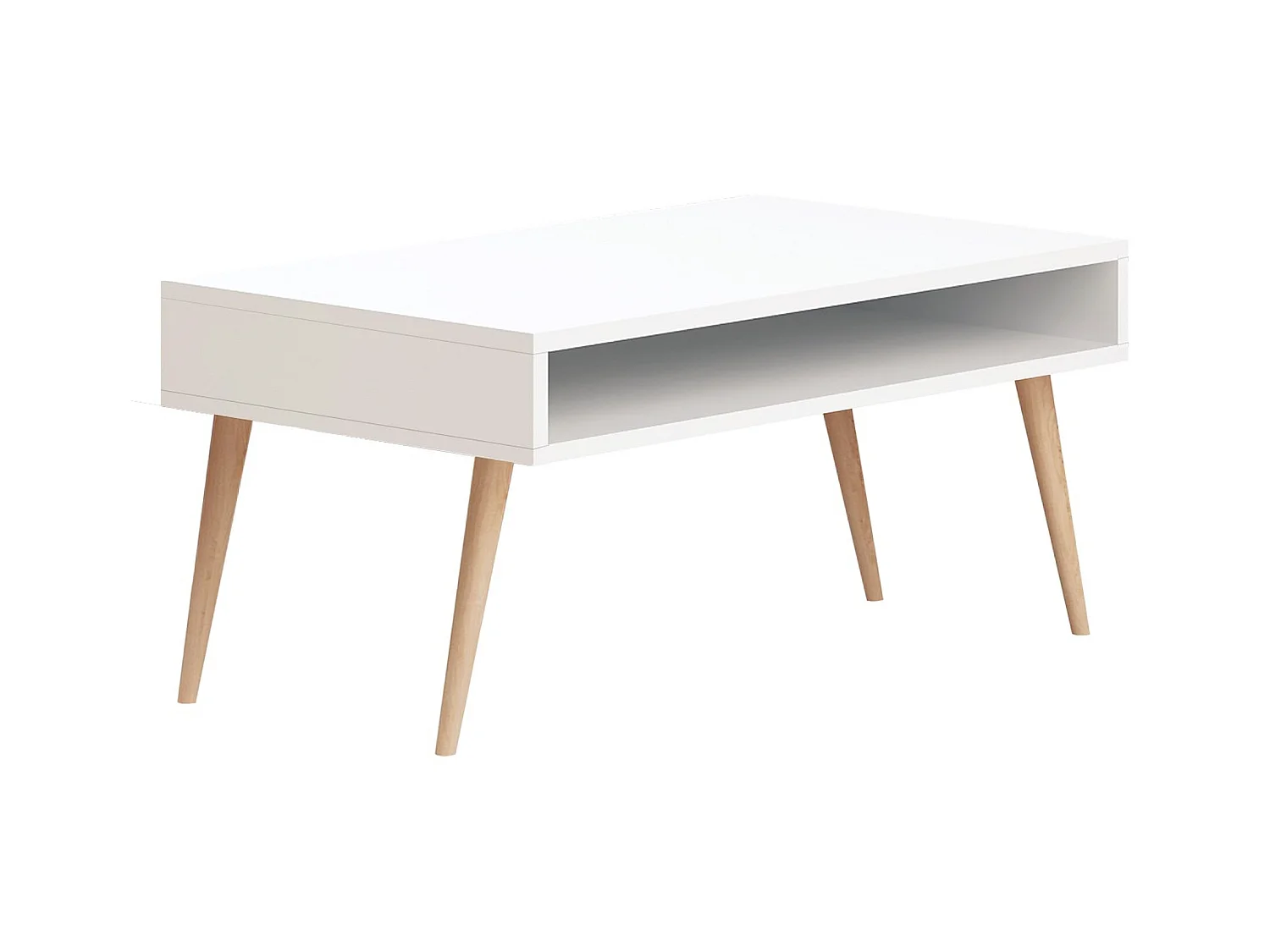 Table d’appoint sena design panneau de particules plaqué mélaminé en couleur blanc. 80x53,6x45cm