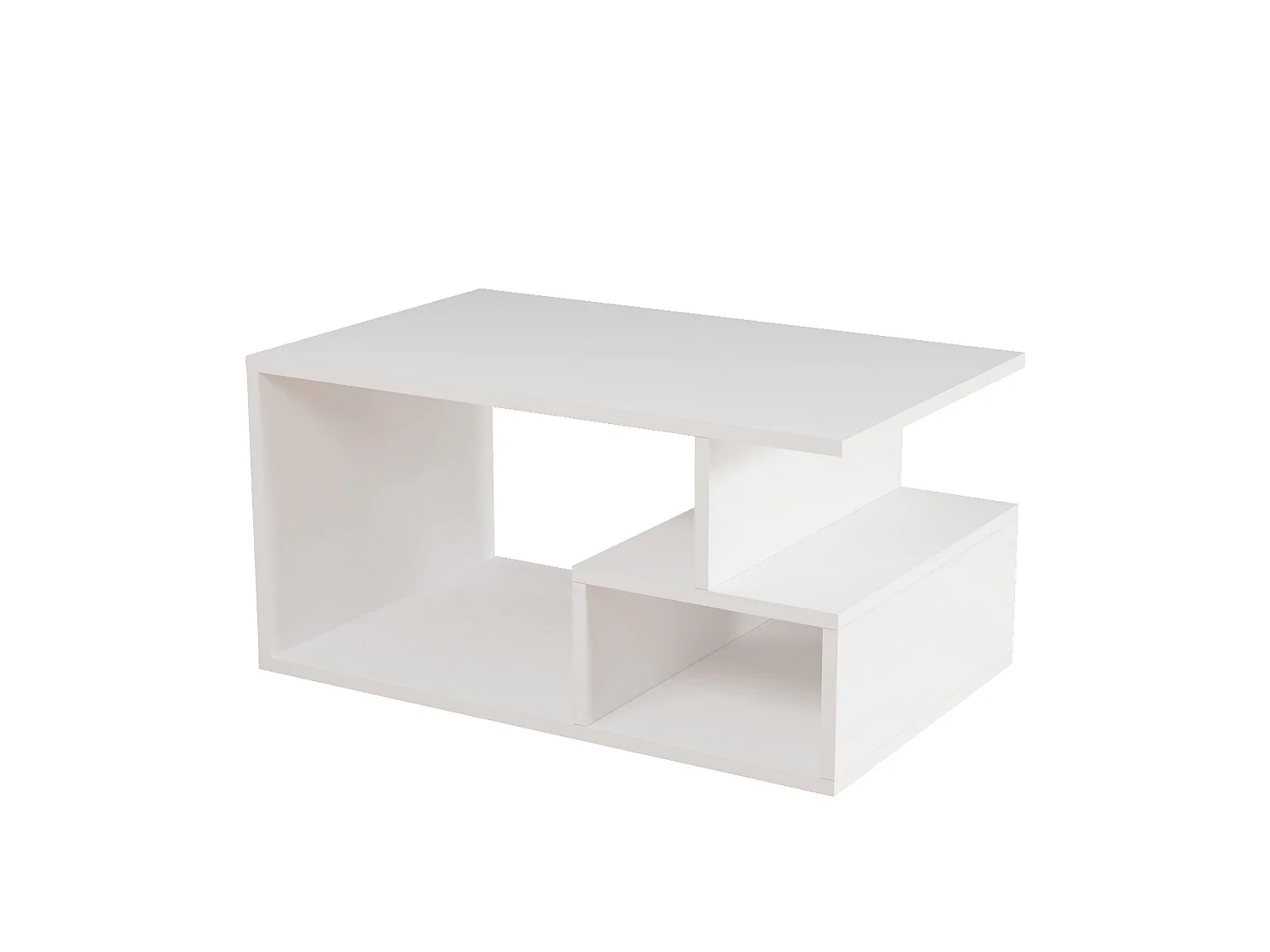 Table d’appoint niger design panneau de particules plaqué mélaminé en couleur blanc. 90x54x42cm