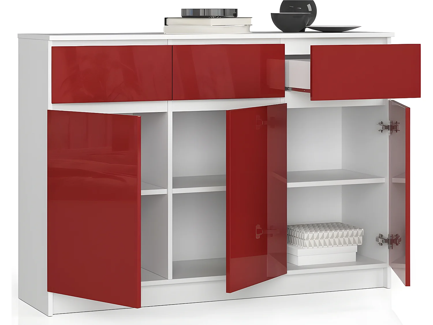 GRACE - Buffet de salle à manger - 140x99x40 cm - 3 tiroirs+3 portes - Meuble de salon
