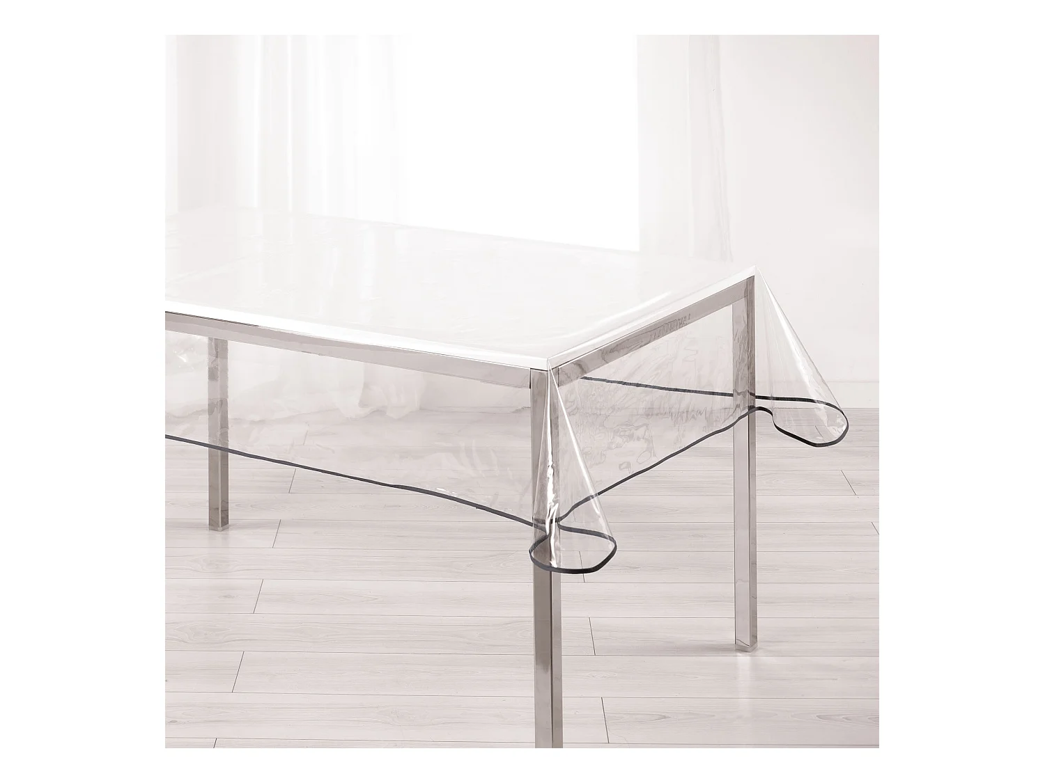 Nappe Cristal "Garden" 140x240cm Transparent & Gris