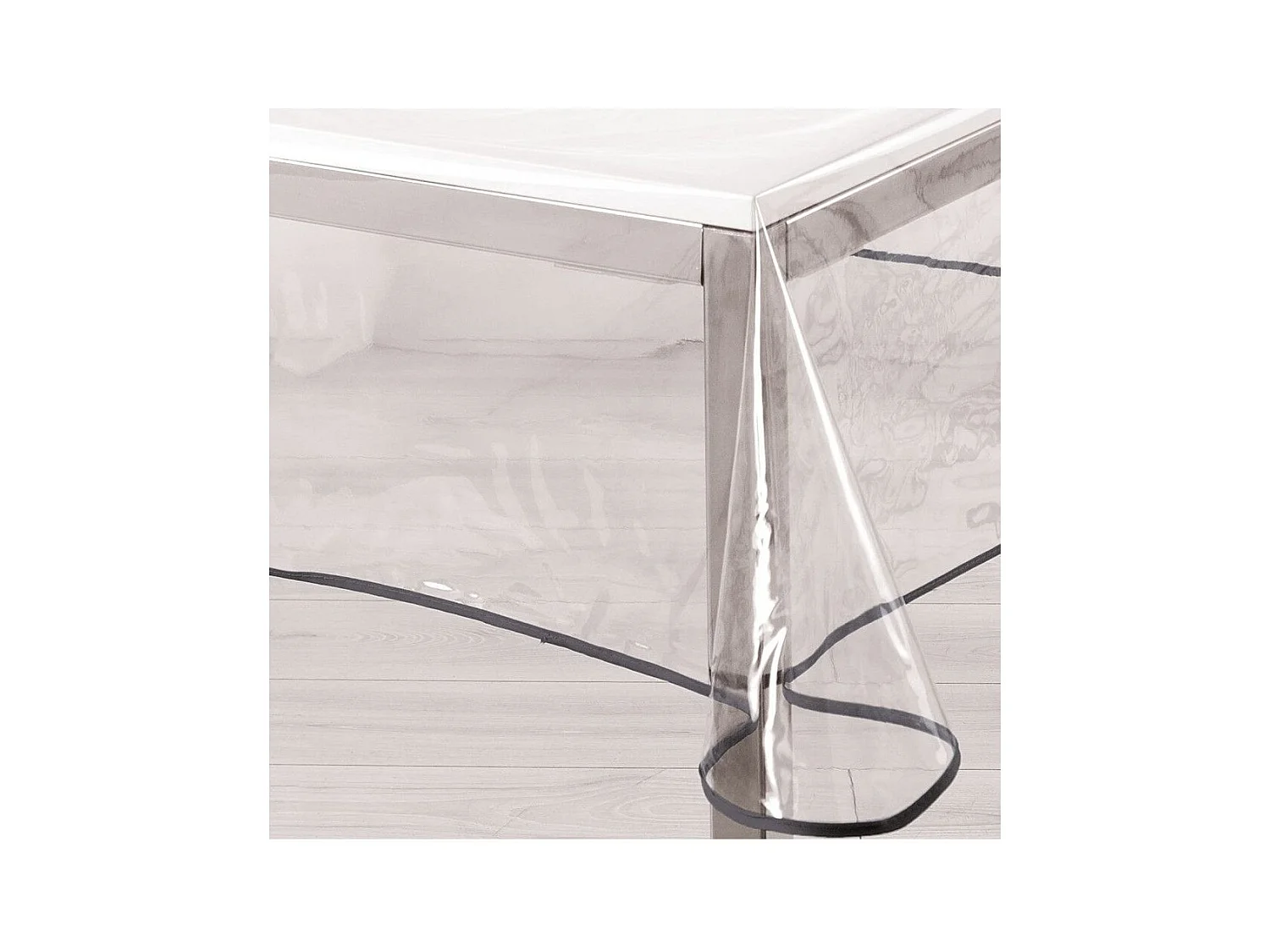 Nappe Cristal "Garden" 140x240cm Transparent & Gris