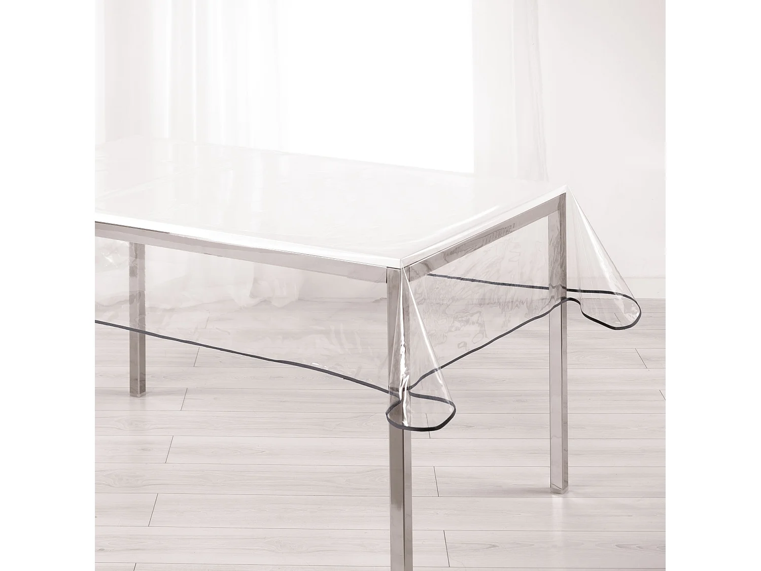 Nappe Cristal "Garden" 140x240cm Transparent & Gris