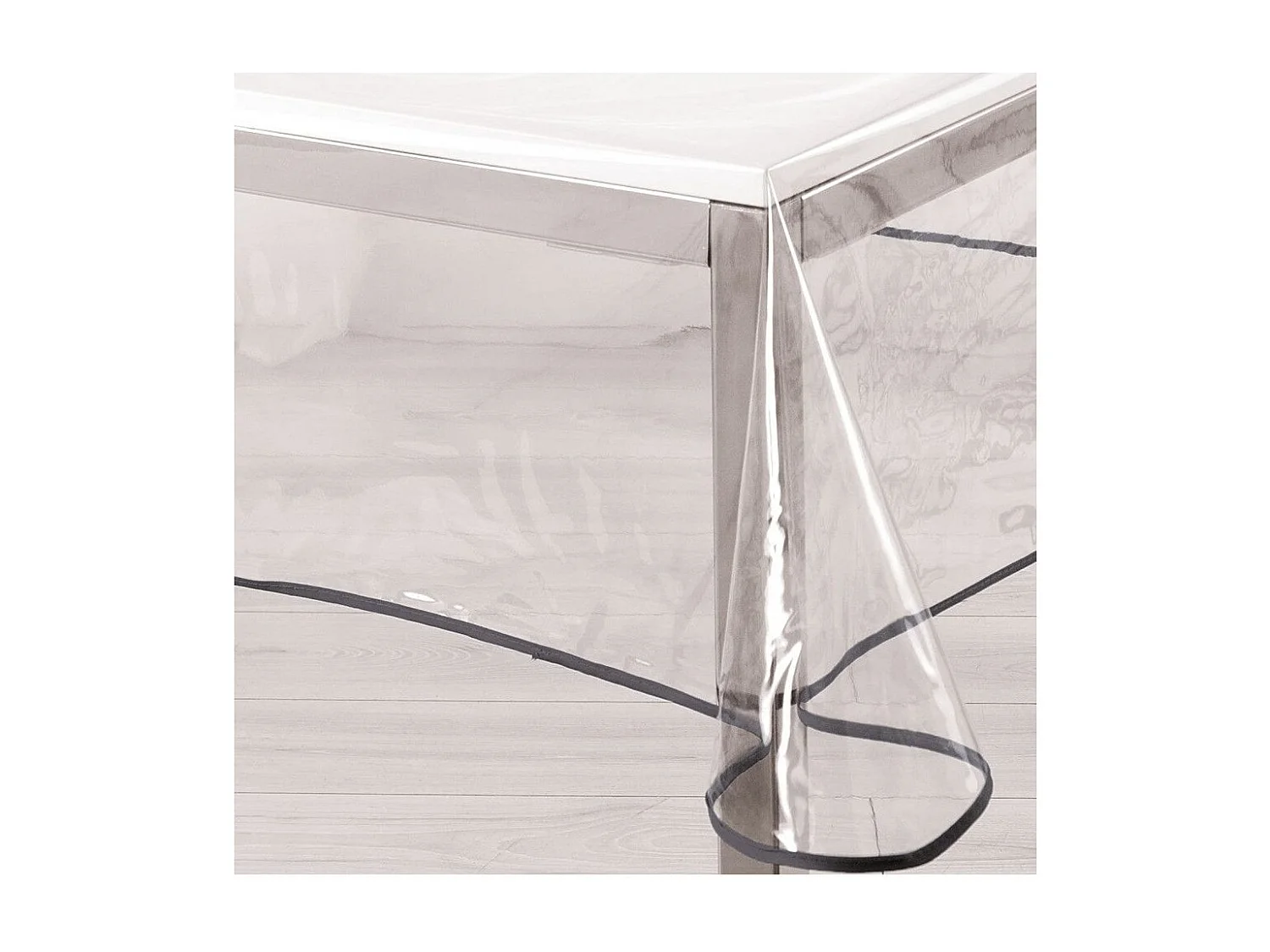 Nappe Cristal "Garden" 140x240cm Transparent & Gris