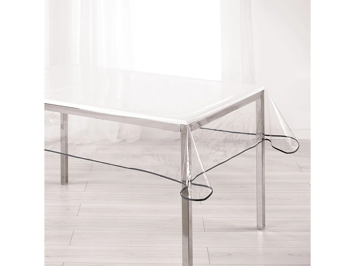 Nappe Cristal "Garden" 140x240cm Transparent & Gris