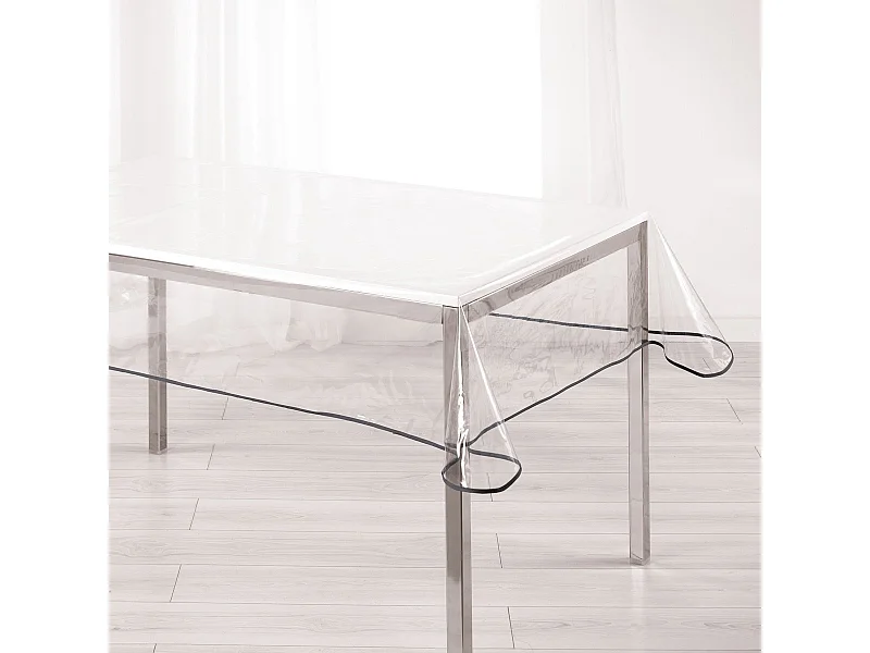 Nappe Cristal "Garden" 140x240cm Transparent & Gris