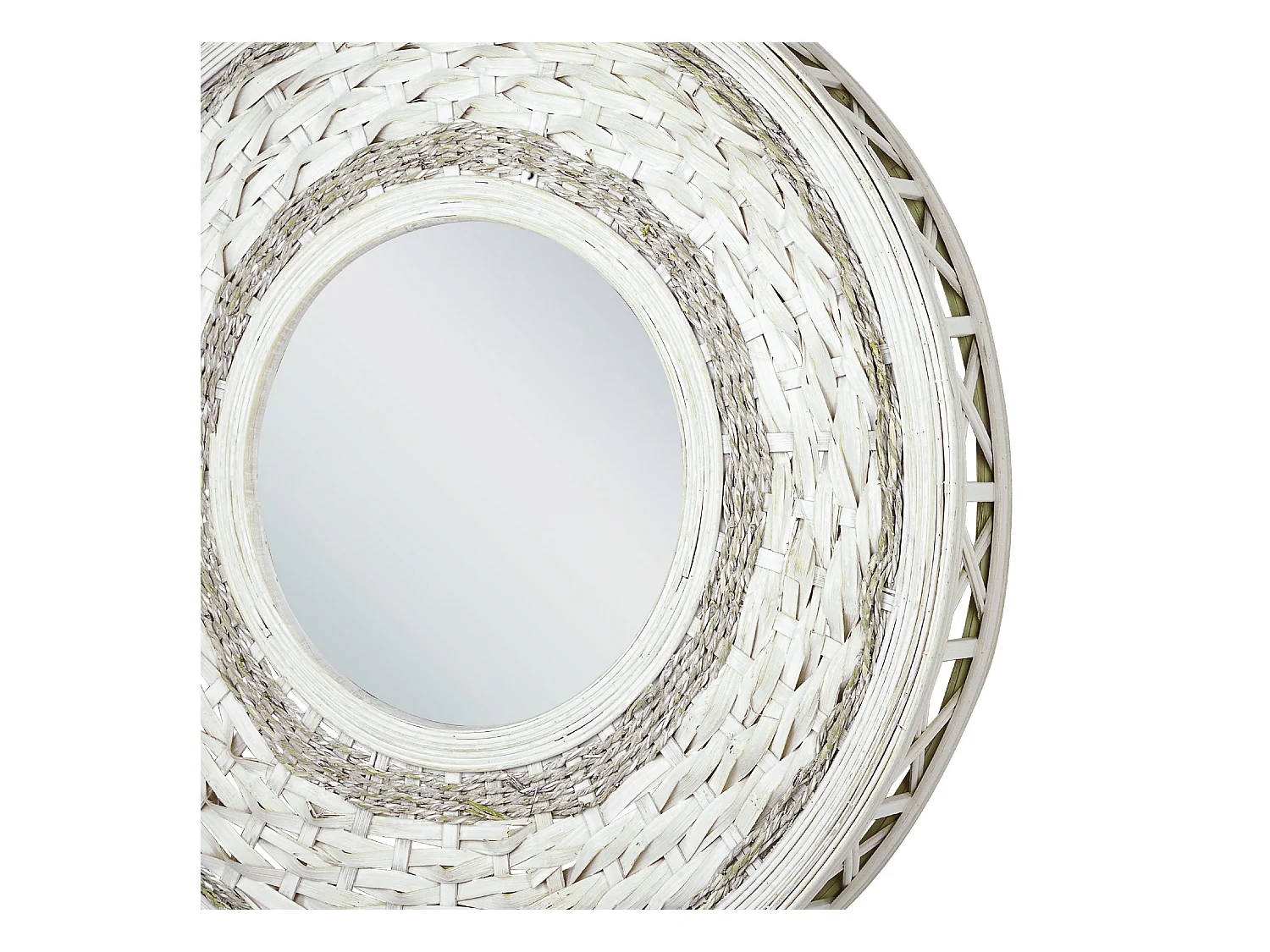 Specchio SOLEDAD 61 cm 61 cm Legno di bambù Bianco