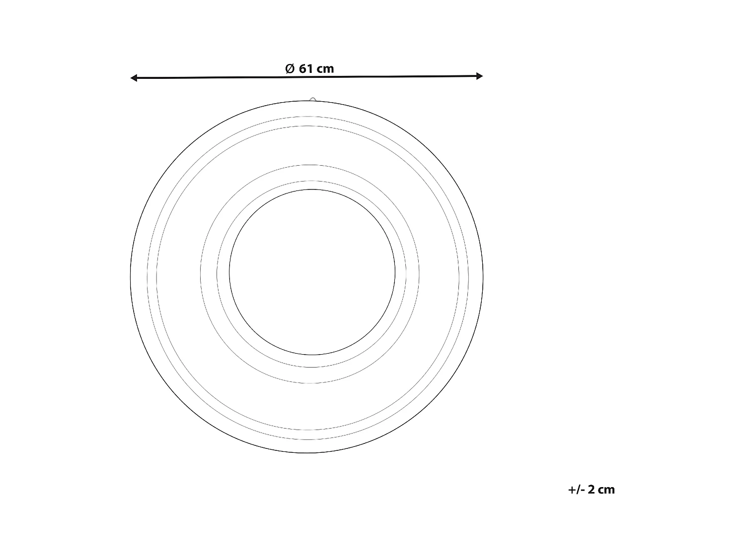 Espejo SOLEDAD 61 cm 61 cm Madera de bambú Blanco