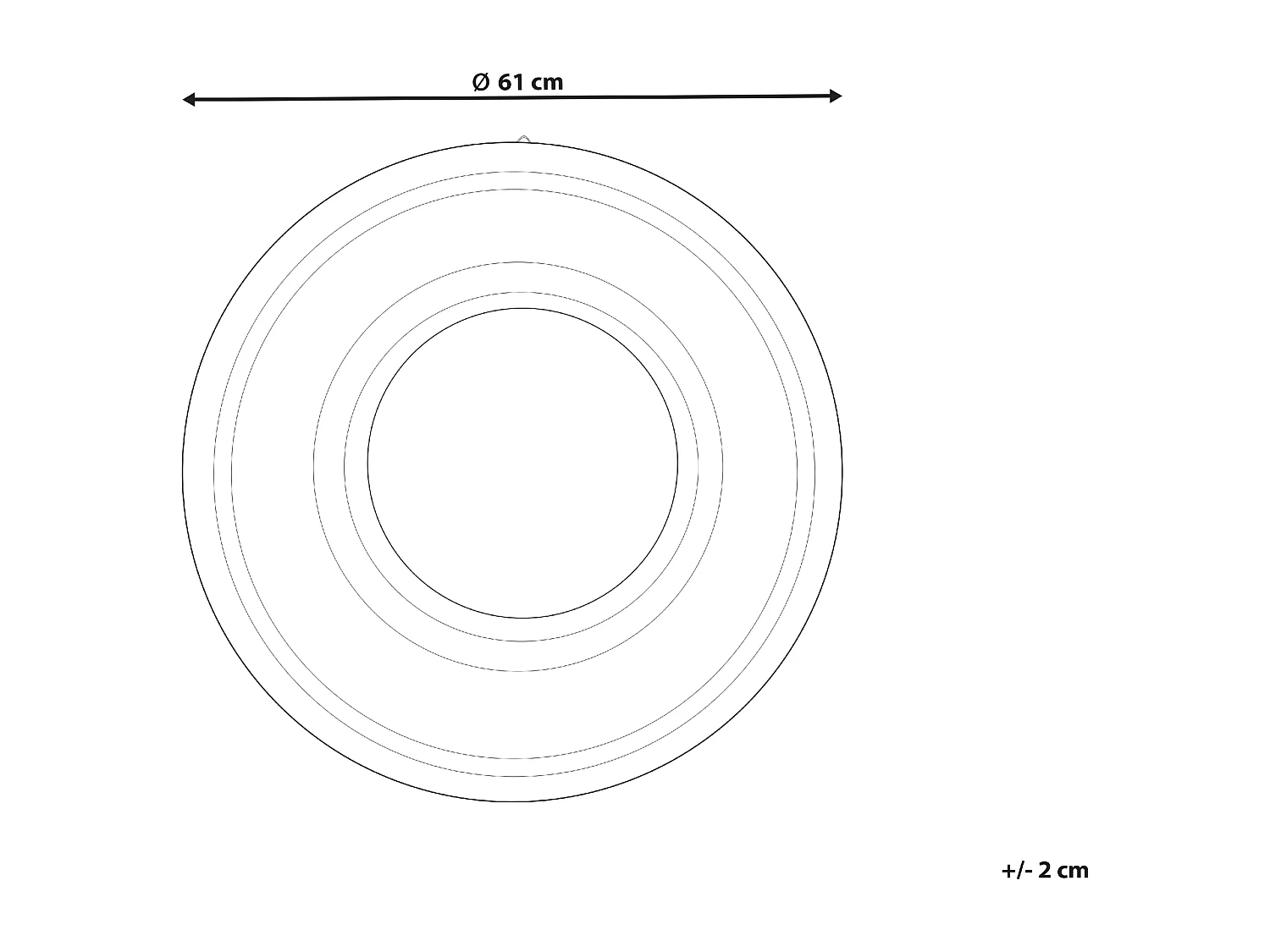 Wandspiegel SOLEDAD 61 cm 61 cm Bamboehout Wit