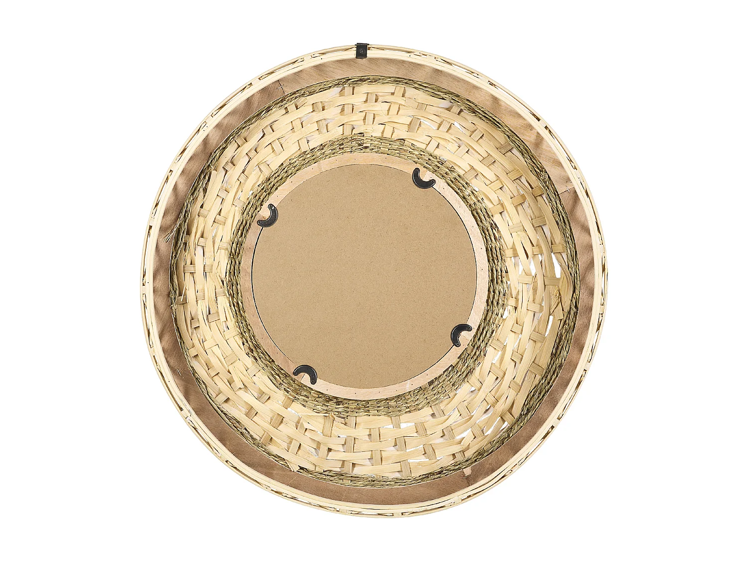 Wandspiegel SOLEDAD 61 cm 61 cm Bamboehout Wit