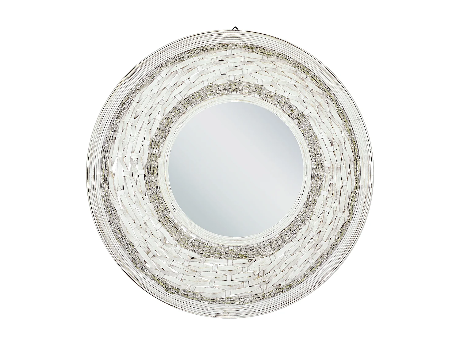 Specchio SOLEDAD 61 cm 61 cm Legno di bambù Bianco