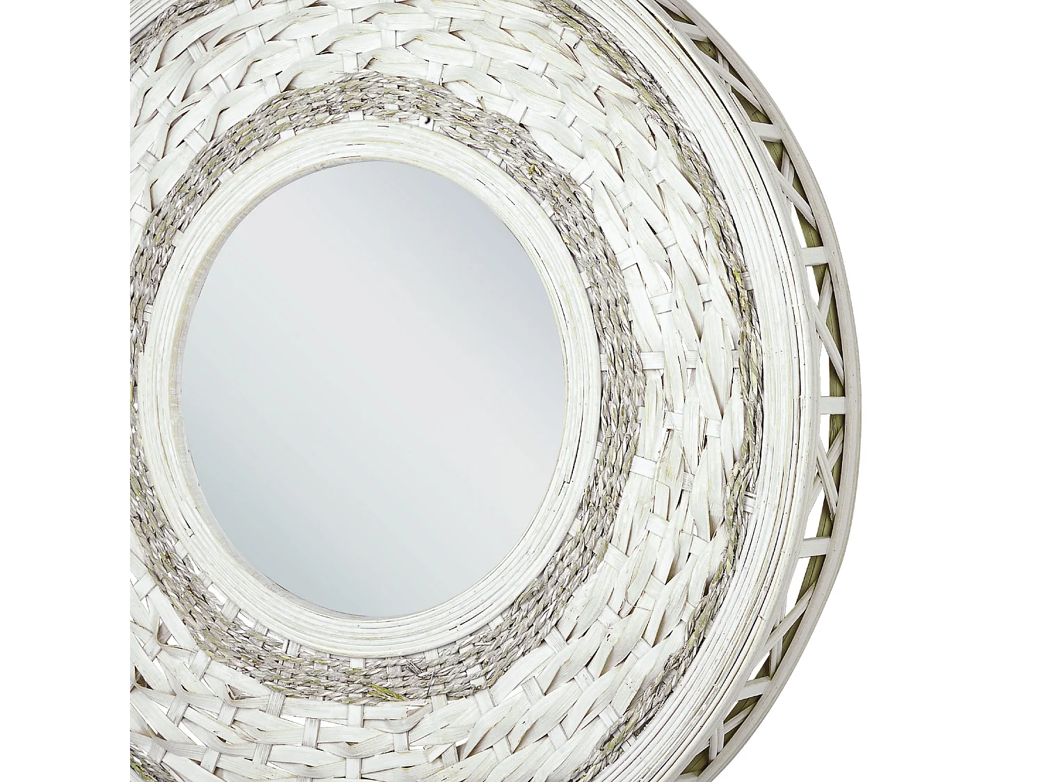 Specchio SOLEDAD 61 cm 61 cm Legno di bambù Bianco