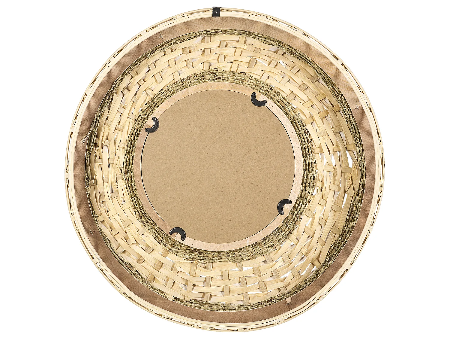 Miroir SOLEDAD 61 cm 61 cm Bambou Blanc