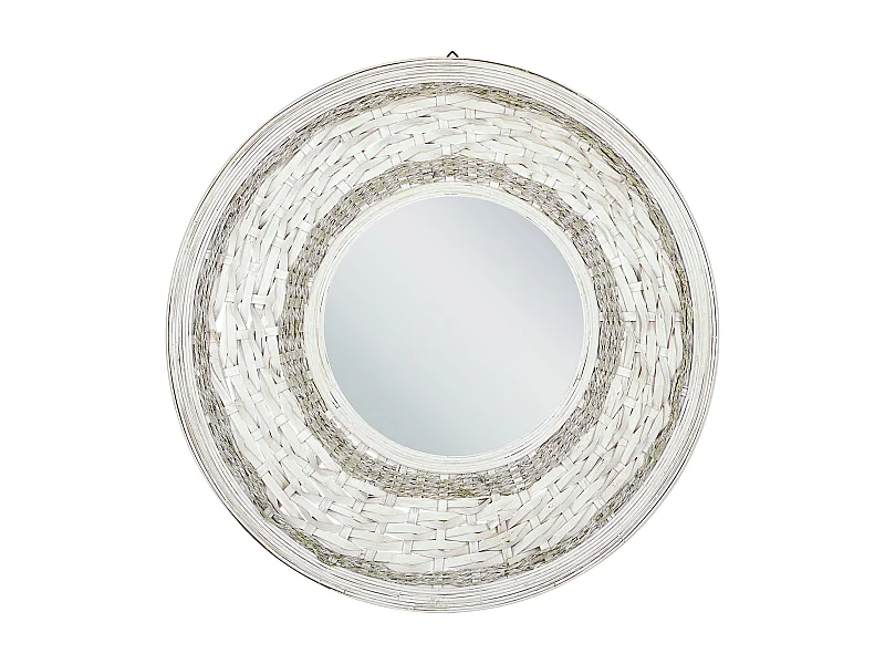 Lustro ścienne SOLEDAD 61 cm 61 cm Drewno bambusowe Biały