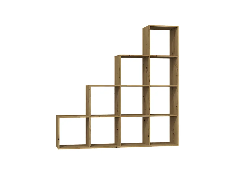 SALERNO | Étagère casier bibliothèque moderne 153x153x30 | Séparateur de pièce | Meuble gain de place  | 10 casiers de rangement