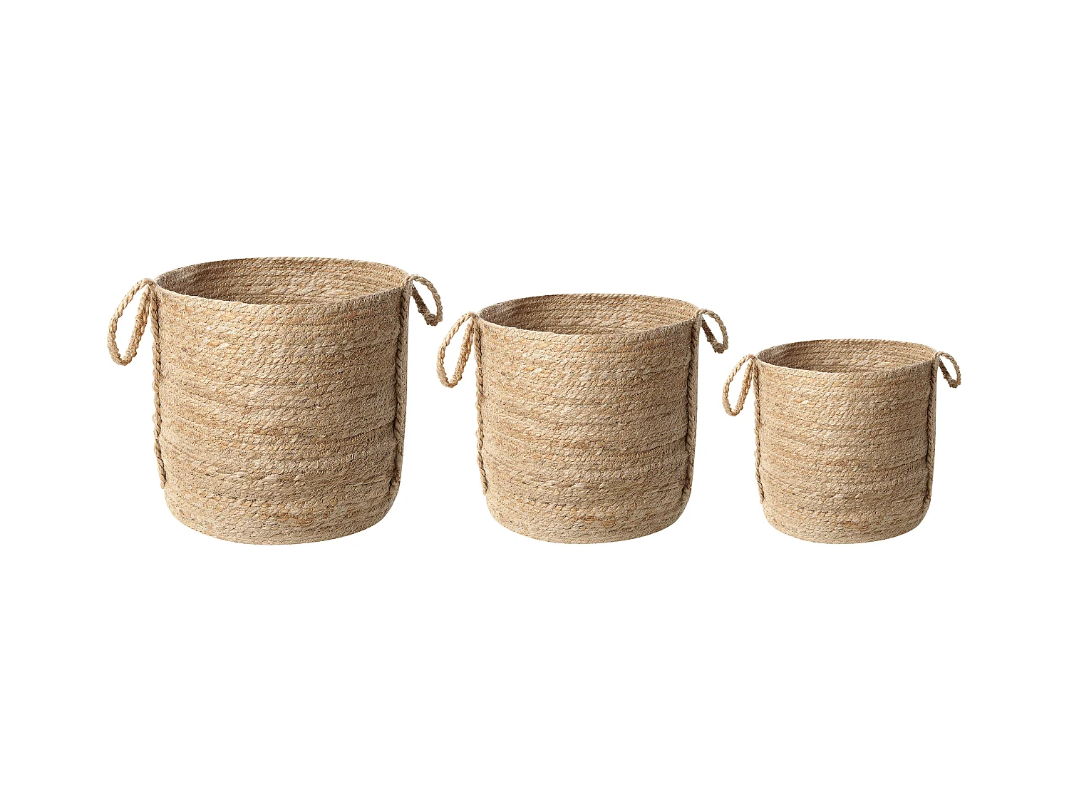 Aufbewahrungskorb 3er Set WADH Jute Naturfarben