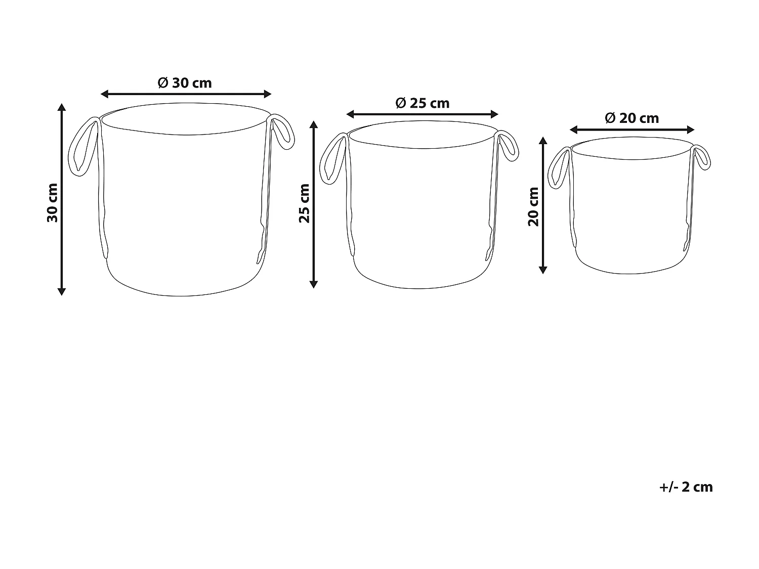 Set di 3 cestini WADH Iuta Naturale