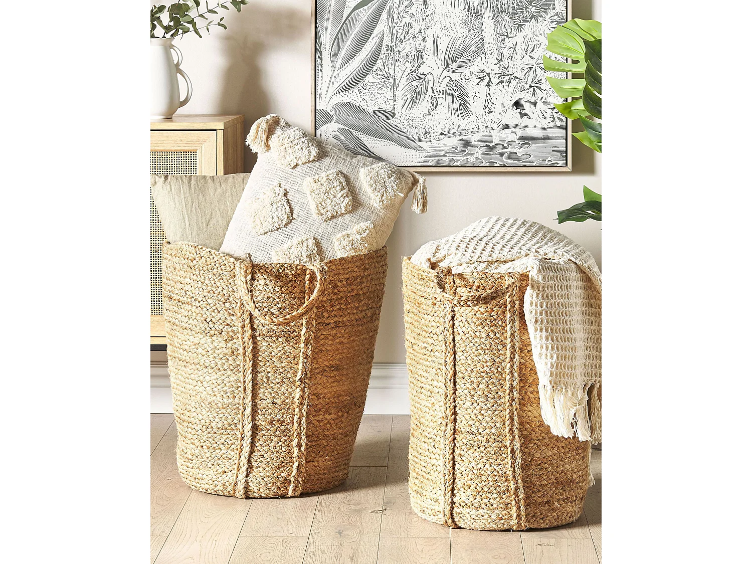 Set van 2 manden ORNACH Jute Natuurlijk