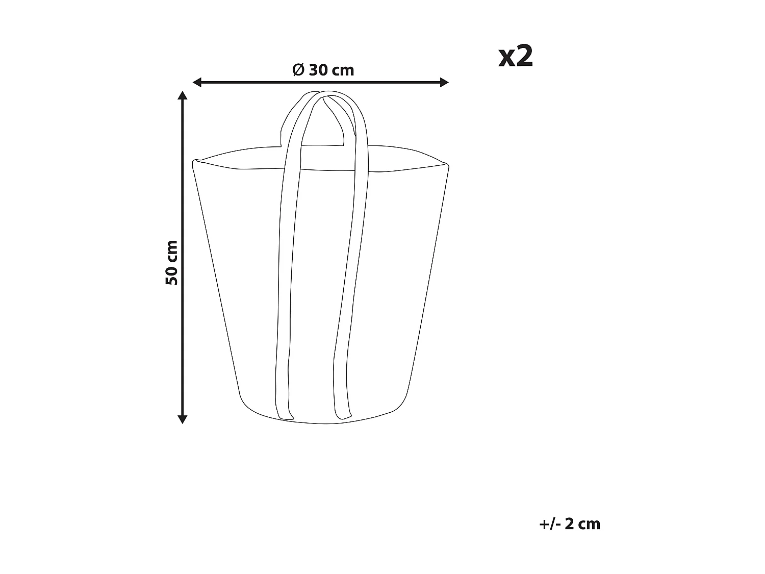 Set van 2 manden ORNACH Jute Natuurlijk