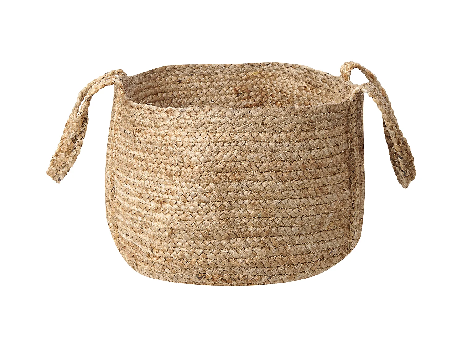 Set aus 2 geflochtenen Jute Aufbewahrungskörben Behälter Set Natur Kornak