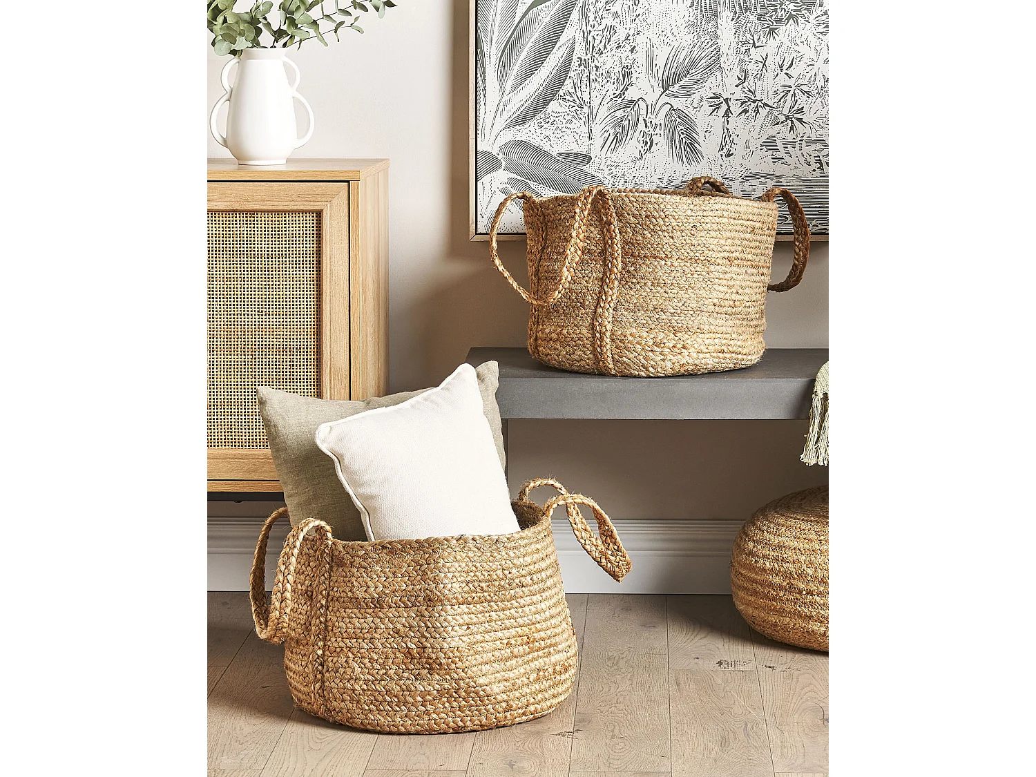 Lot de 2 paniers KORNAK Jute Naturel