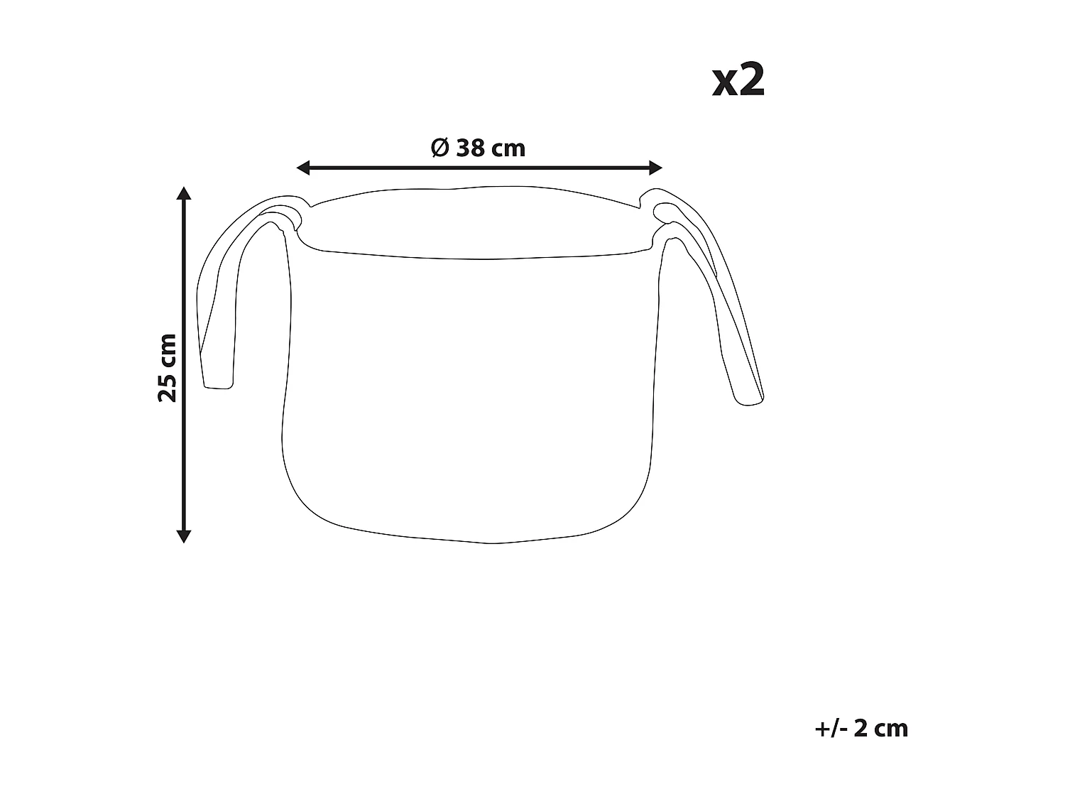 Set di 2 cestini KORNAK Iuta Naturale