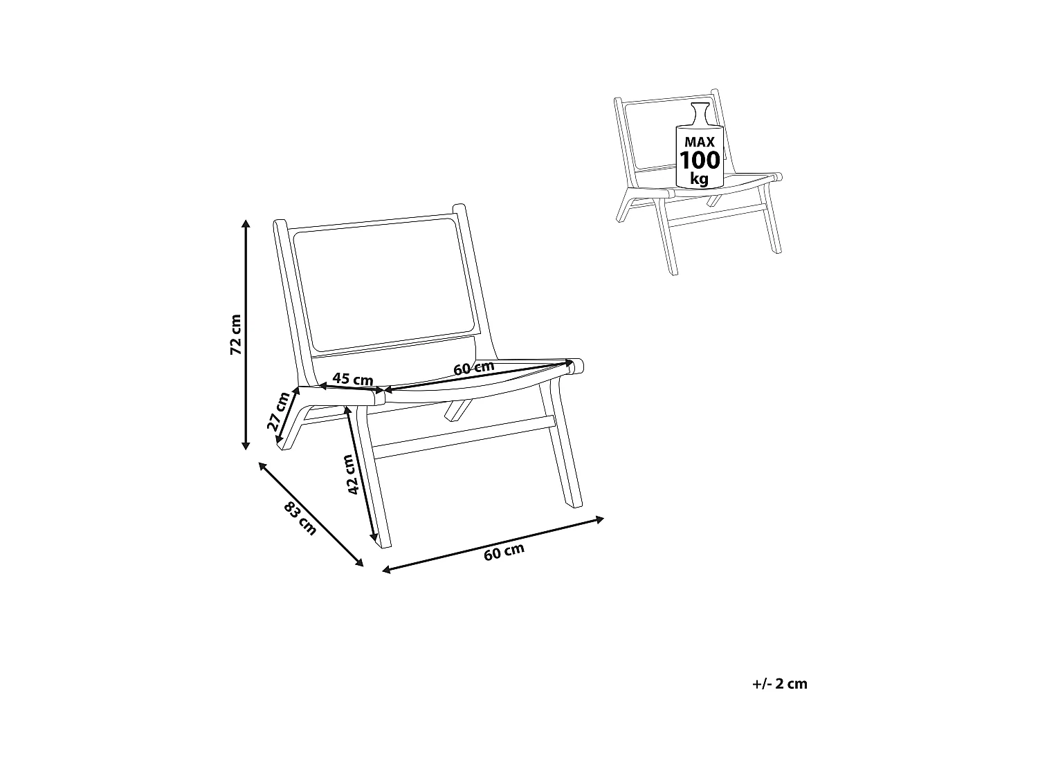 Chaise de salle à manger MIDDLETOWN Bois d'acajou Naturel