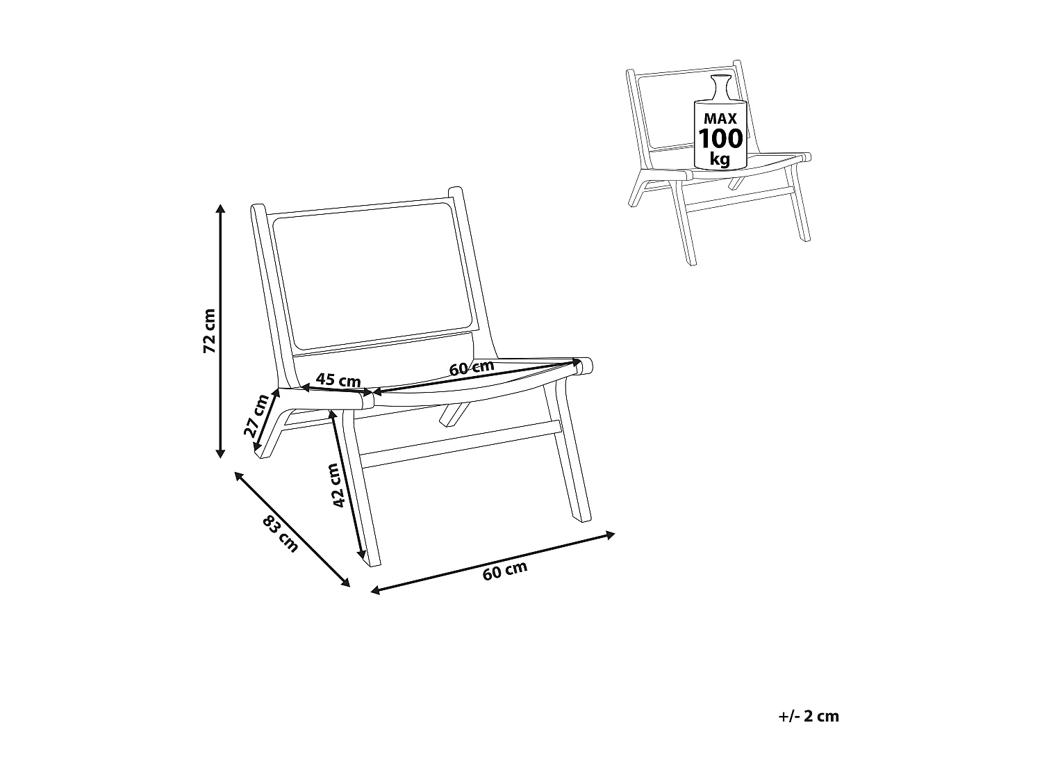 Chaise de salle à manger MIDDLETOWN Bois d'acajou Naturel