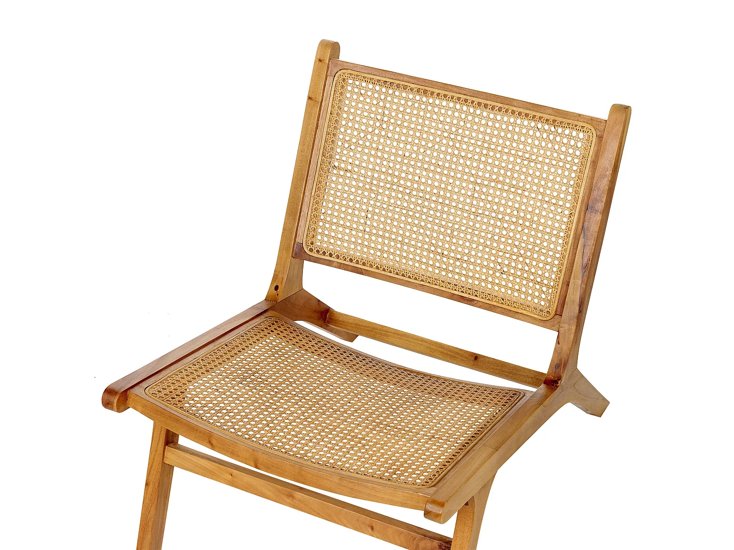 Stuhl Mahagoni hellem Holz und natürlichem Rattangeflecht Middletown