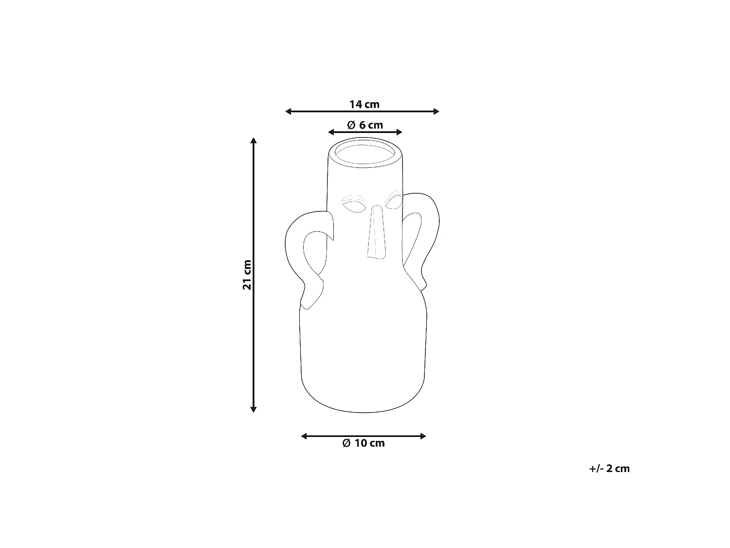 Vase à fleurs TRIPOLI Céramique 21 cm Gris