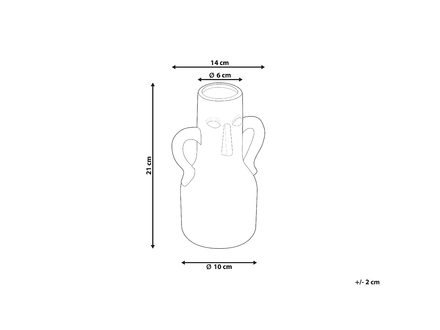 Jarro de flores TRIPOLI Cerâmica 21 cm Cinzento