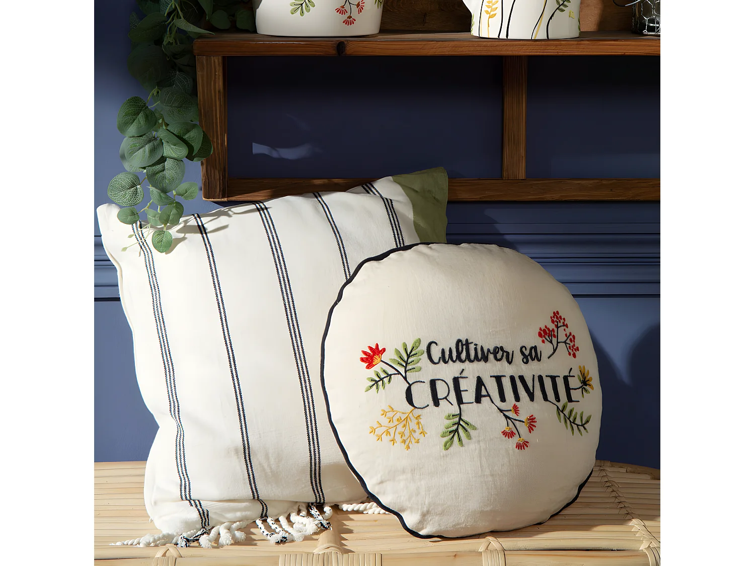 Coussin rond atelier 40 cm