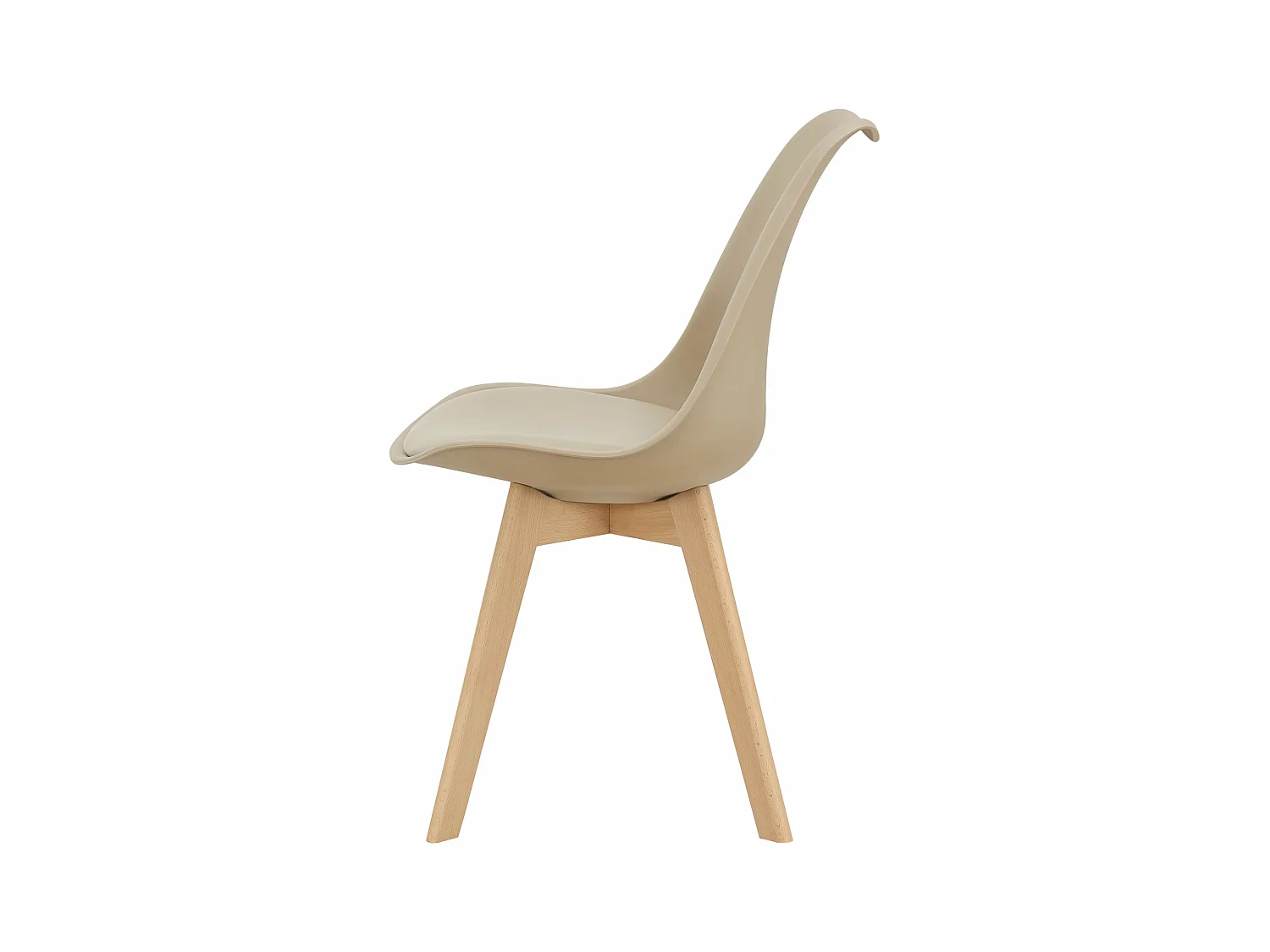 Juego de 2 sillas de comedor de piel sintética beige pies haya diseño escandinavo 03_0002767