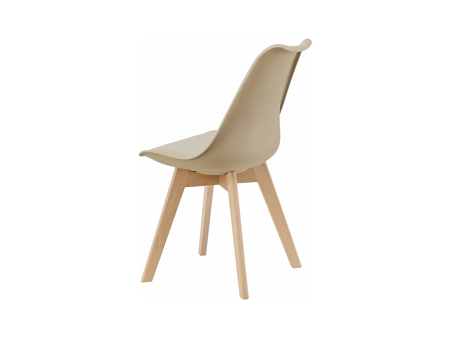 Juego de 2 sillas de comedor de piel sintética beige pies haya diseño escandinavo 03_0002767