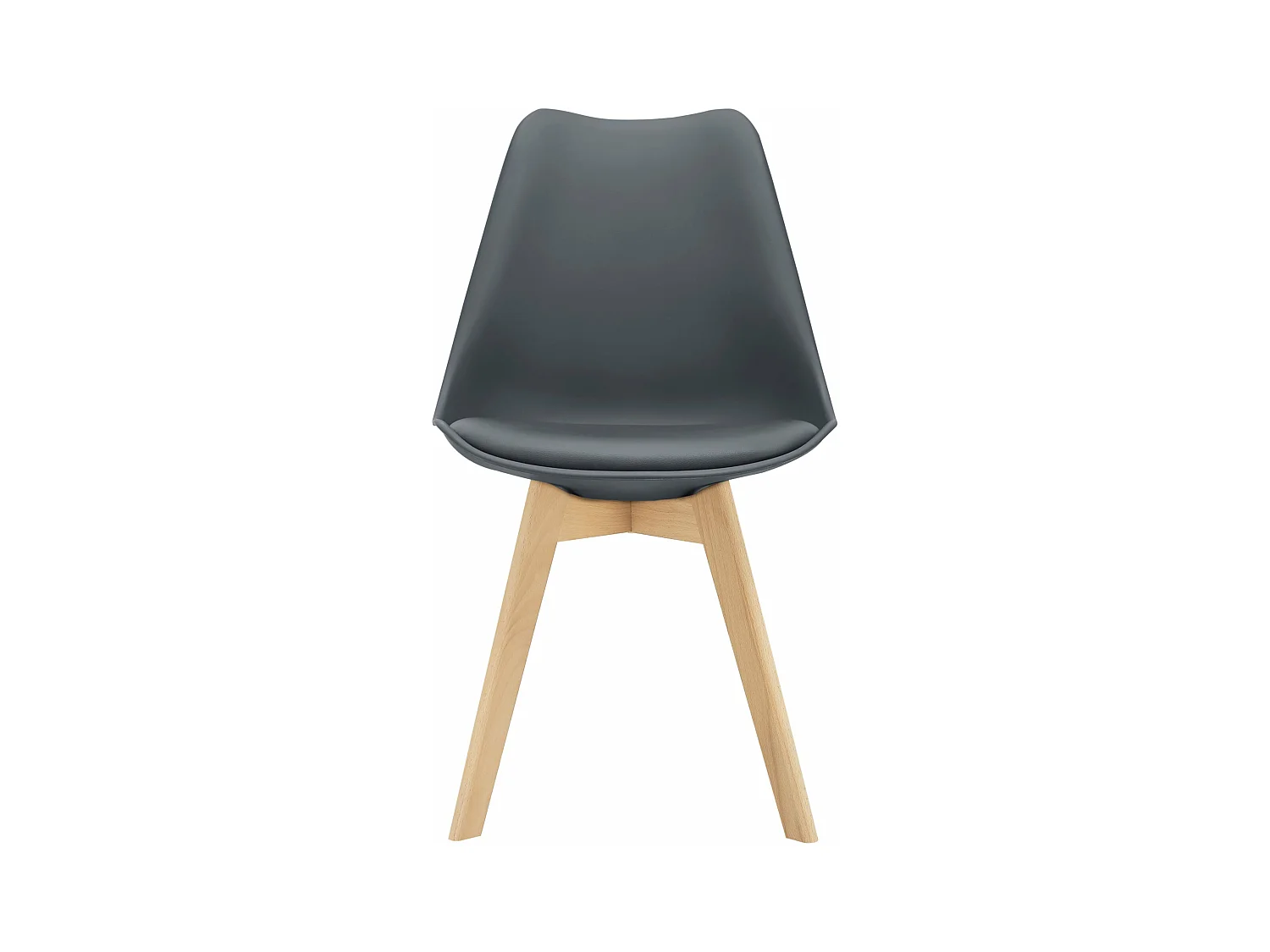 Juego de 2 sillas de comedor de piel sintética gris diseño escandinavo 03_0002770