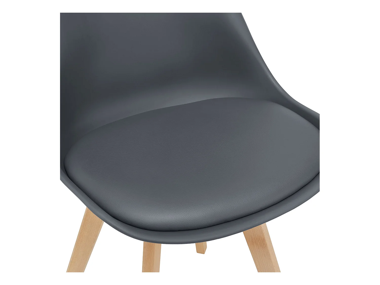 Juego de 2 sillas de comedor de piel sintética gris diseño escandinavo 03_0002770