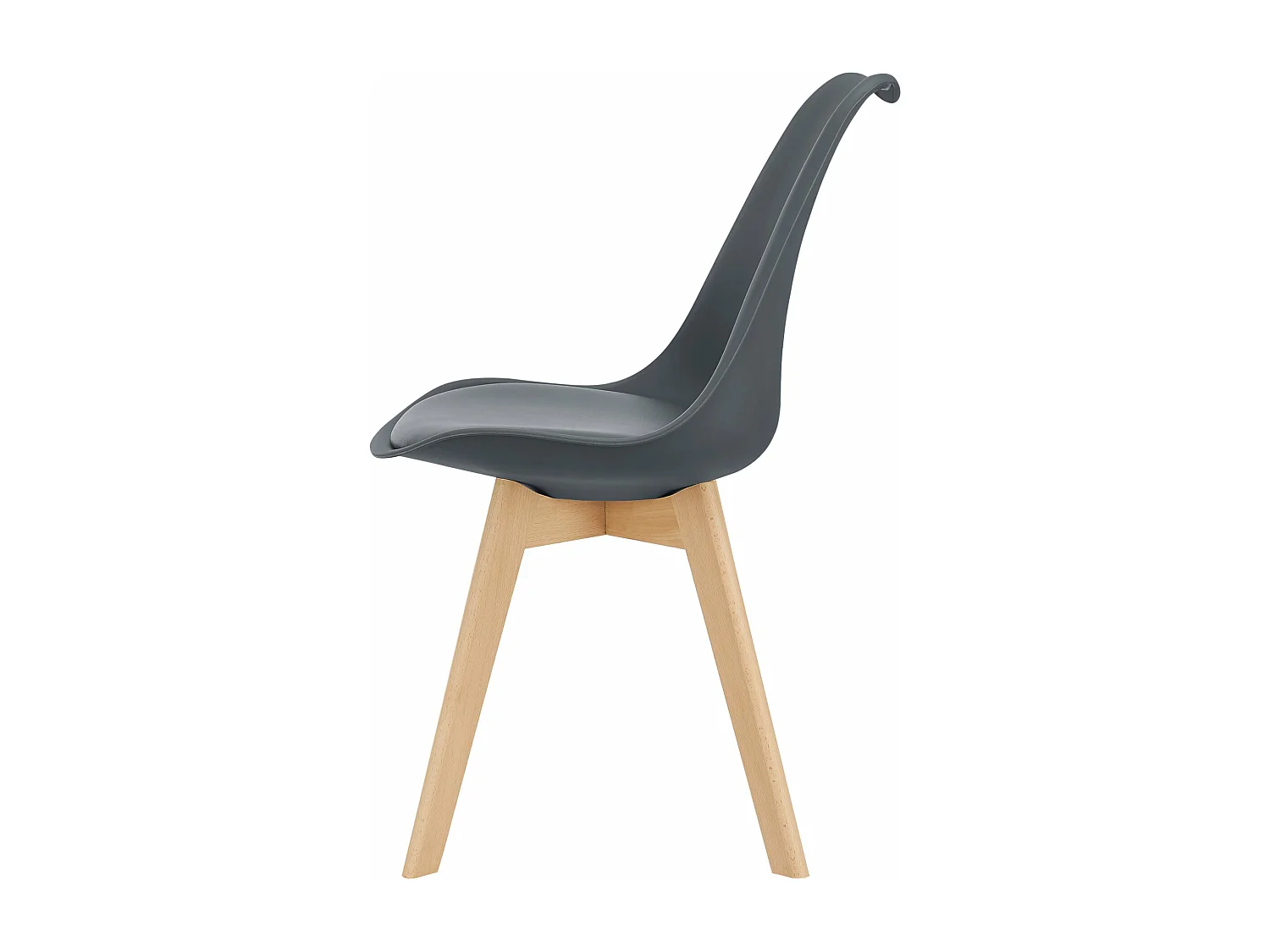 lot de 2 chaises siège de salle à manger scandinave cuisine plastique synthétique gris 03_0002770