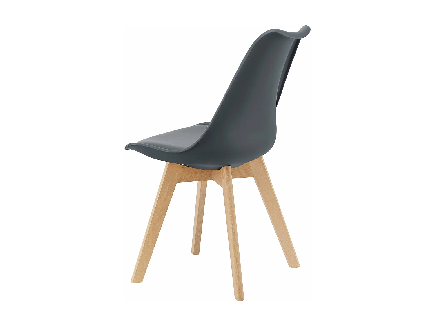lot de 2 chaises siège de salle à manger scandinave cuisine plastique synthétique gris 03_0002770