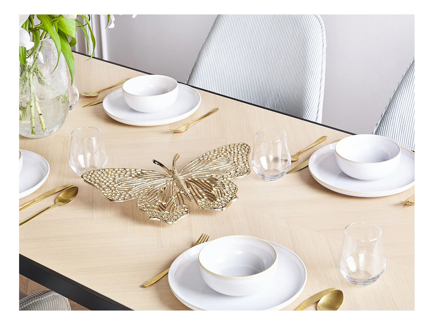 Figurka dekoracyjna Motyl MADIUN Metal Złoty