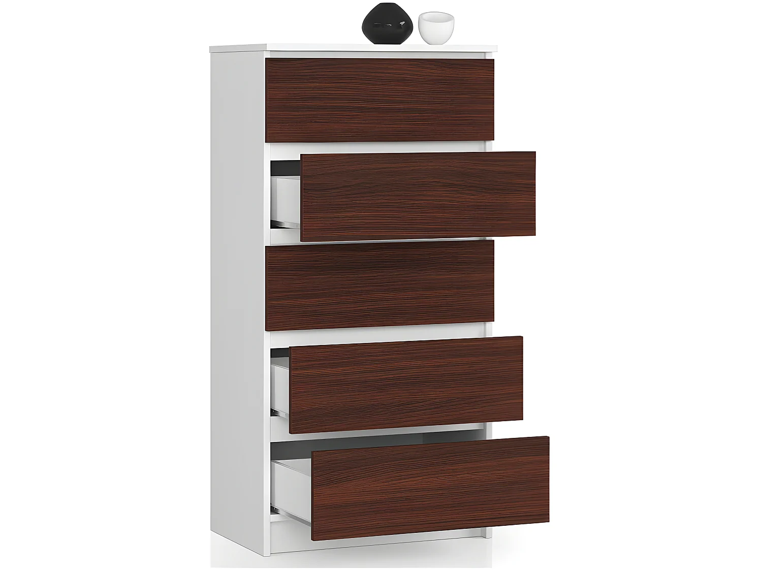 SKANDI - Commode style moderne salon/chambre/salle à manger - 60x130x40 - 6 tiroirs spacieux