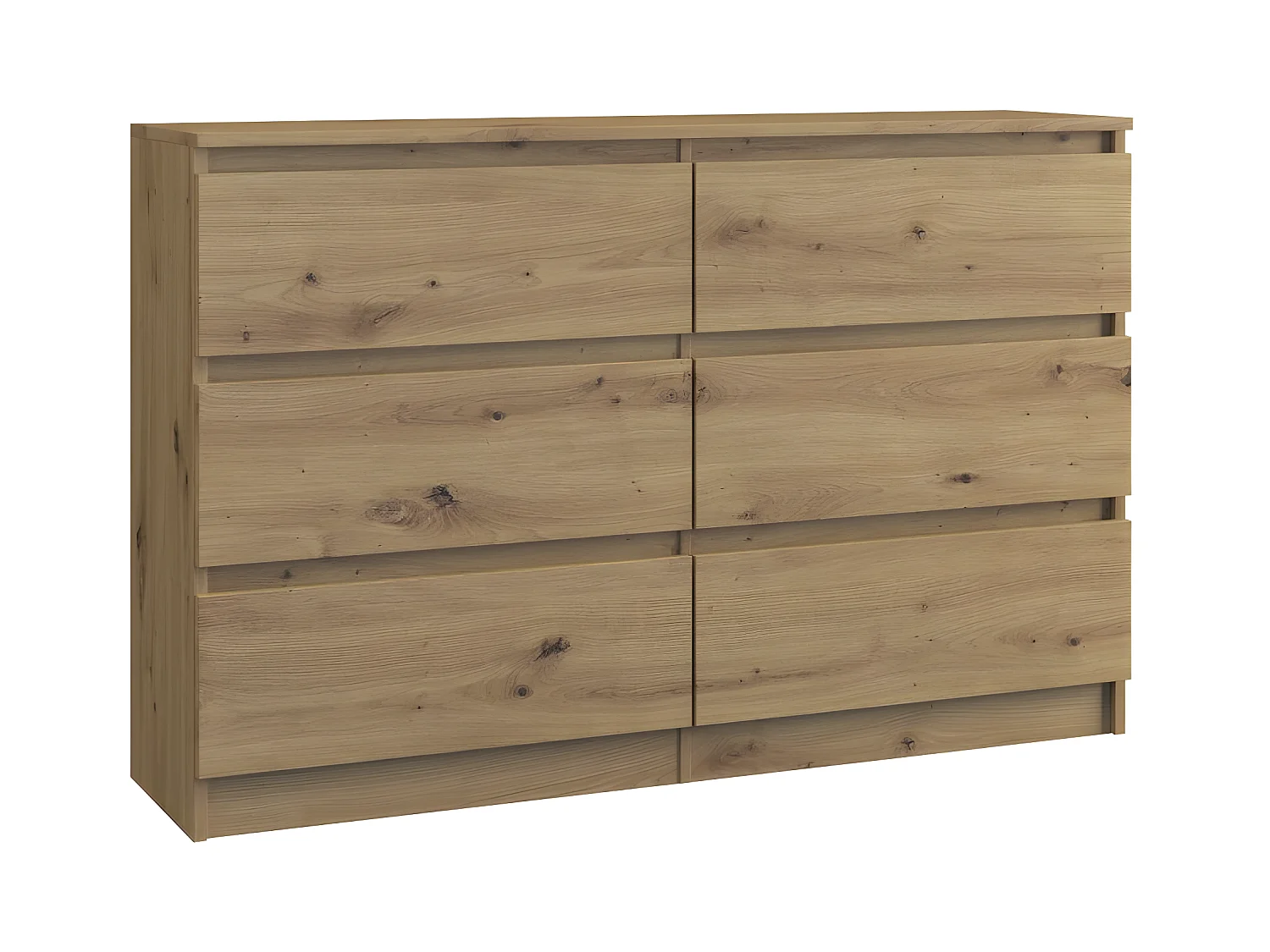 MILAN | Commode contemporaine 6 tiroirs chambre/salon/bureau | 30x120x77 cm | Style scandinave | Meuble de rangementent